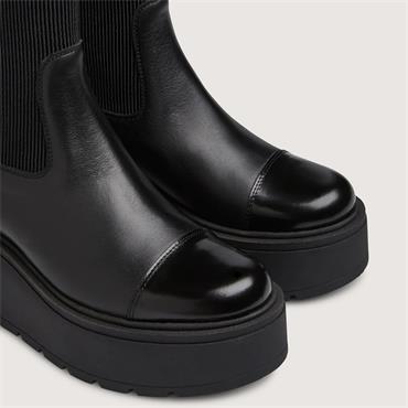 Marco Moreo Vale Stretch Toe Cap Boot - Black Leather